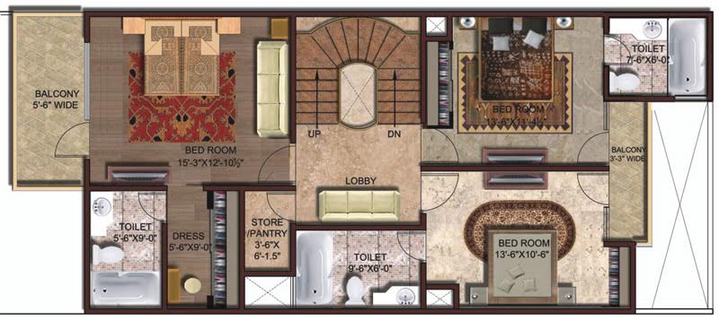 4 bhk + servant + 1 Room Expendable Independent House available for sale in Amrapali Leisure Valley Villa — Floor plan
