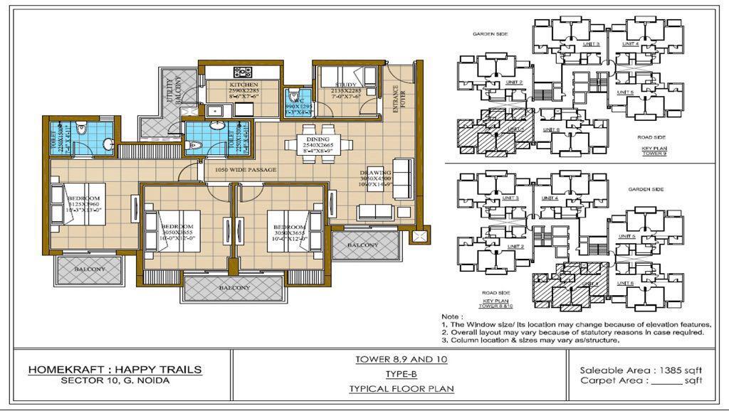 3 bhk Apartment available for sale in ATS Happy Trails — Floor plan
