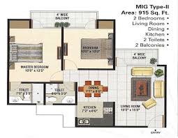 2 bhk Apartment available for sale in Panchsheel Green — Floor plan