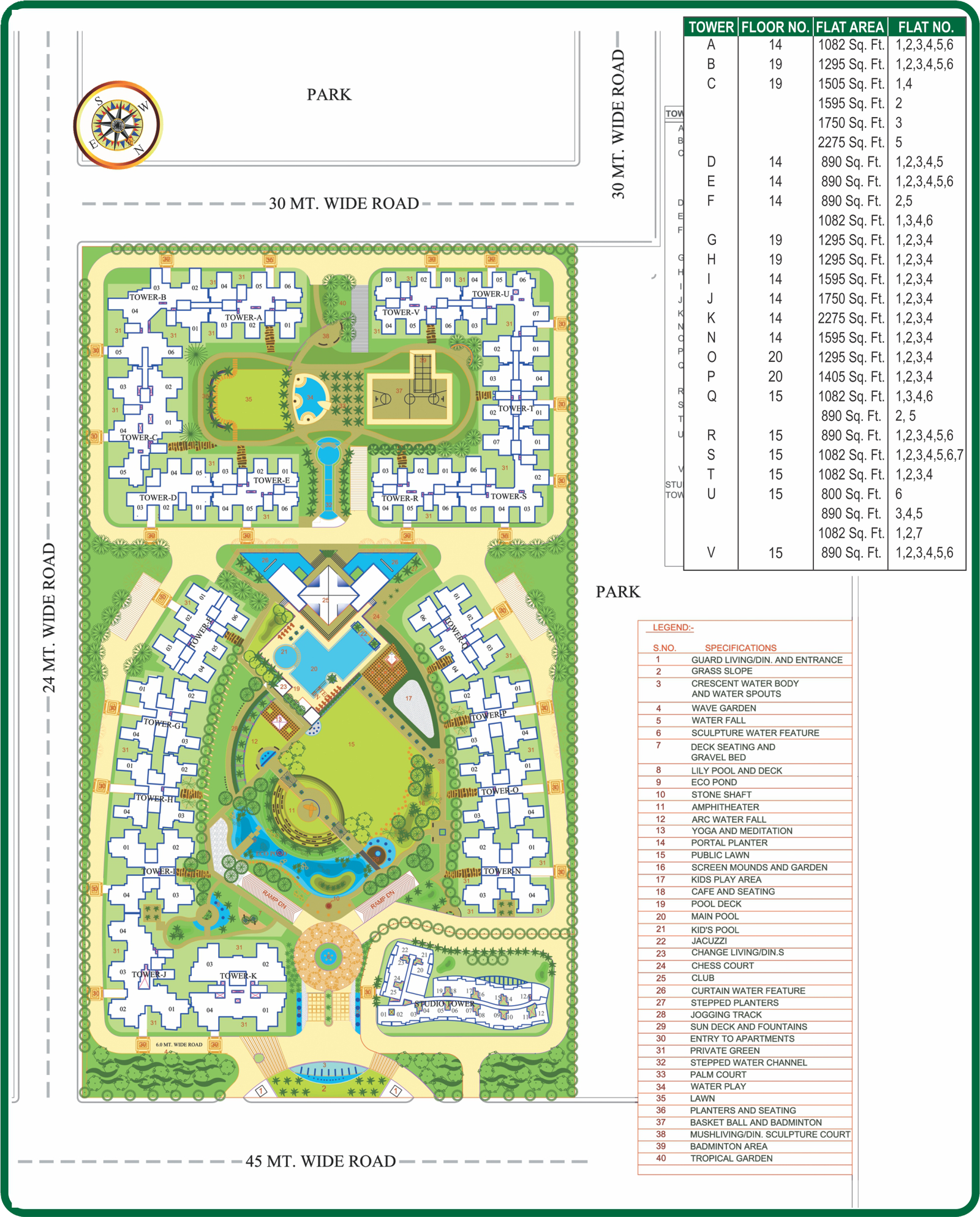 Amrapali Sapphire Apartments, Sector 45 Noida — Master plan