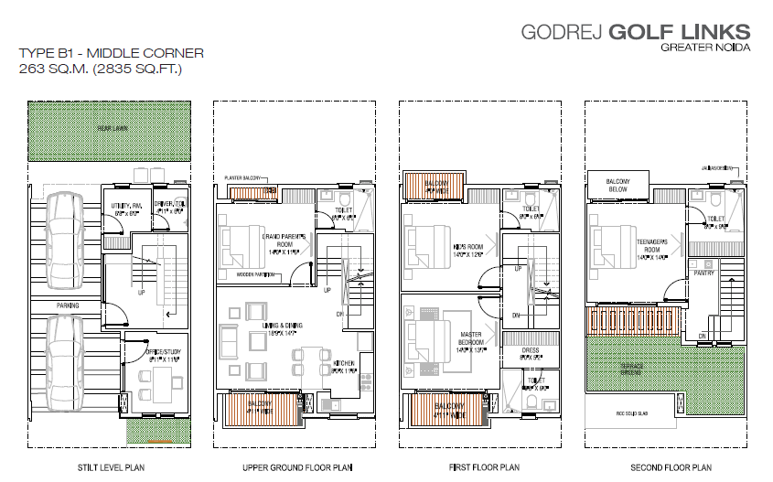 4 Bhk Luxury Independent House Godrej Golf Link Villa — Floor plan