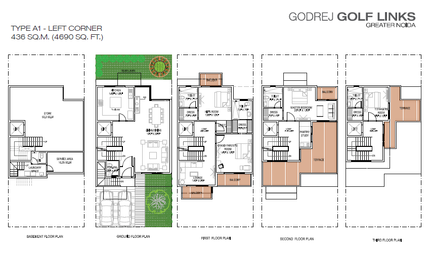 4 Bhk Luxury Independent House Godrej Golf Link Villa — Floor plan
