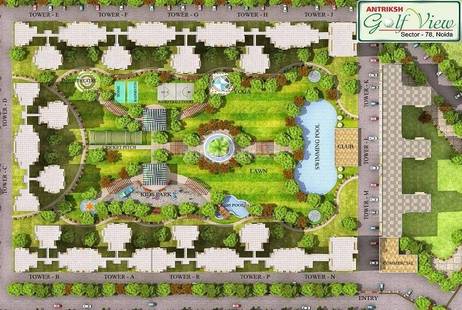 3 BHK Apartment available for sale in Antriksh Golf View 2 in Sector-78 Noida — Master plan