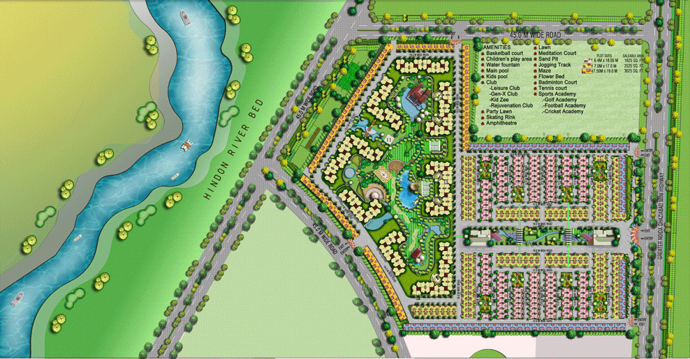 3 bhk + Servant  Independent House Available for Rent in Amrapali Leisure Valley Villa — Master plan