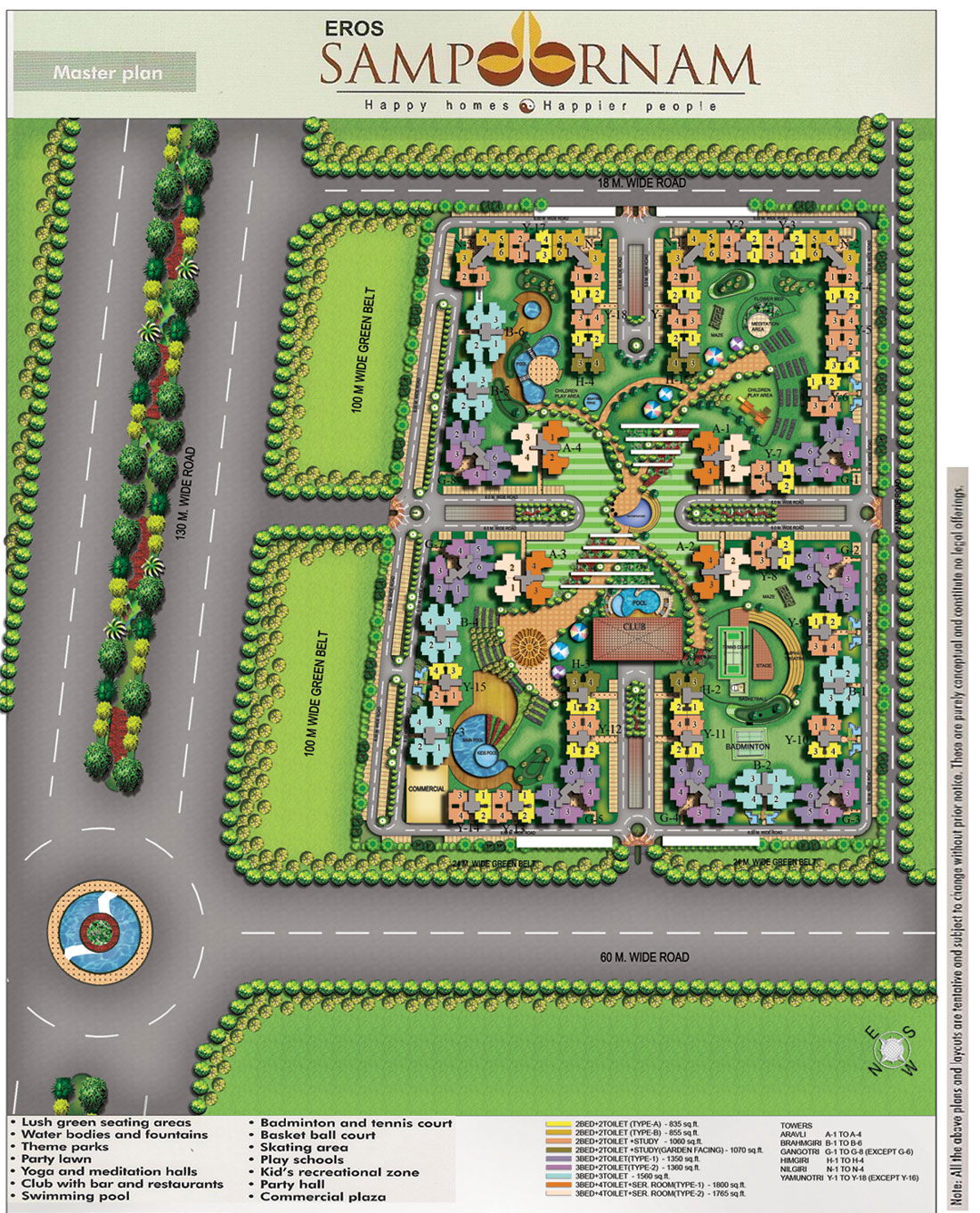 3 bhk Apartment available for Rent in Eros sampoornam — Master plan