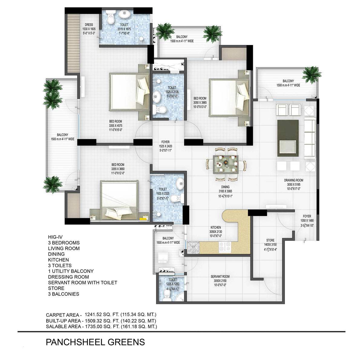 2 bhk Apartment available for sale in Panchsheel Green 1 in Greater Noida — Floor plan
