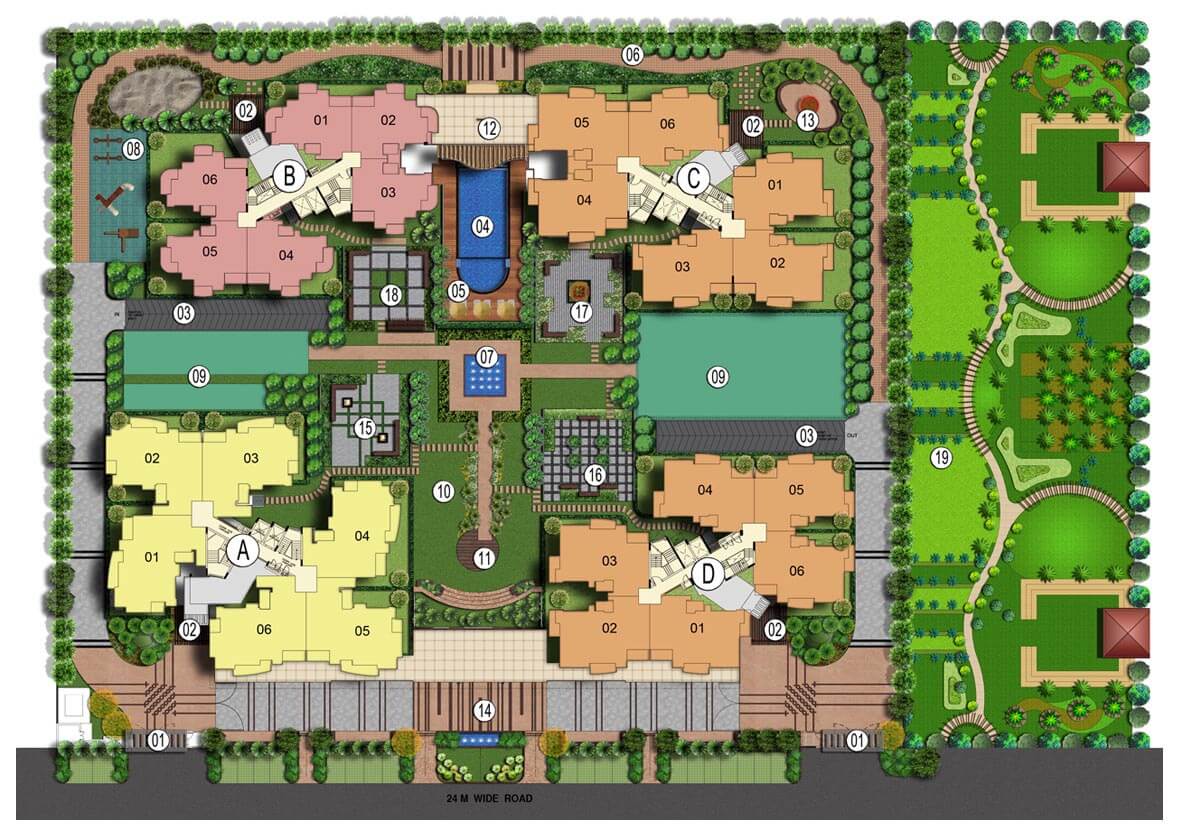 3 bhk + Servant apartment available for sale in Royal Court  n Sector-16 Noida Extension — Master plan