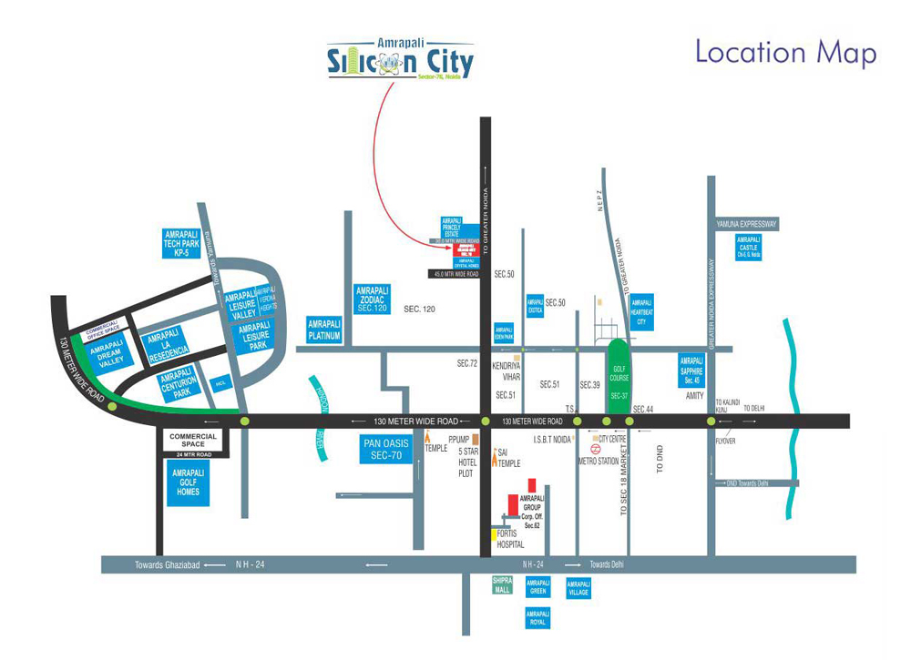 2 bhk Apartment available for Rent in Amrapali Siliconcity — Site plan