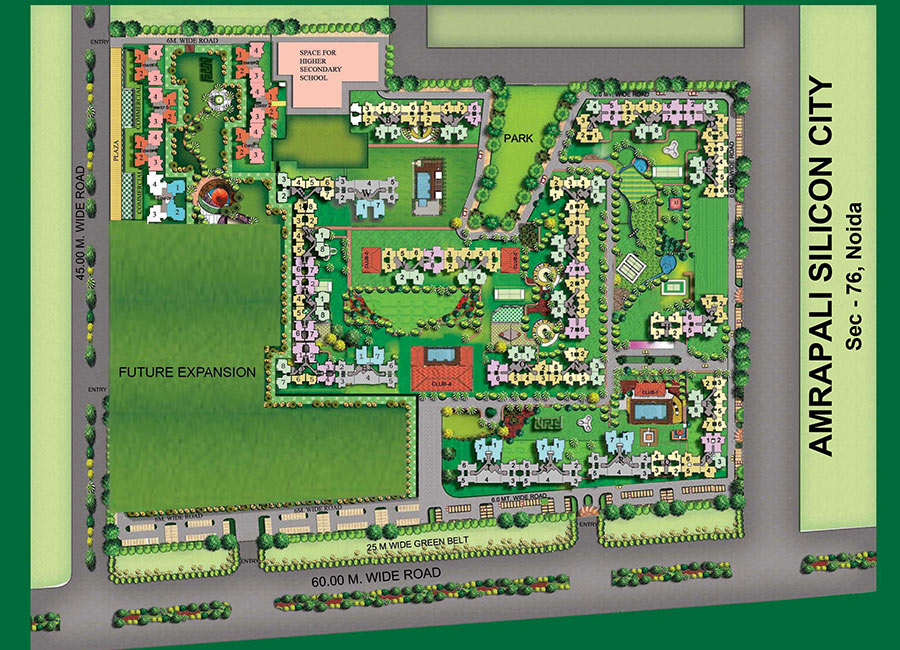 2 bhk Apartment available for Rent in Amrapali Siliconcity — Master plan