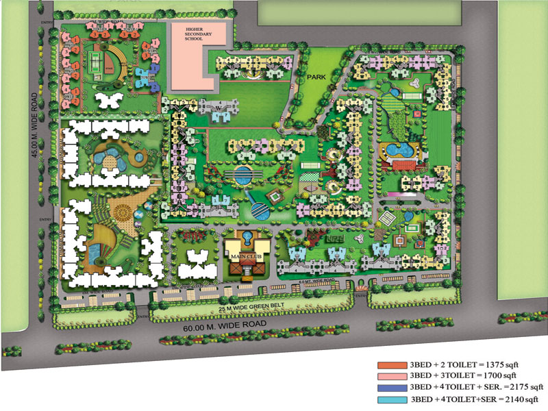 2 bhk + study Apartment available for sale in Amrapali Silicon City in Sector-76 Noida — Master plan