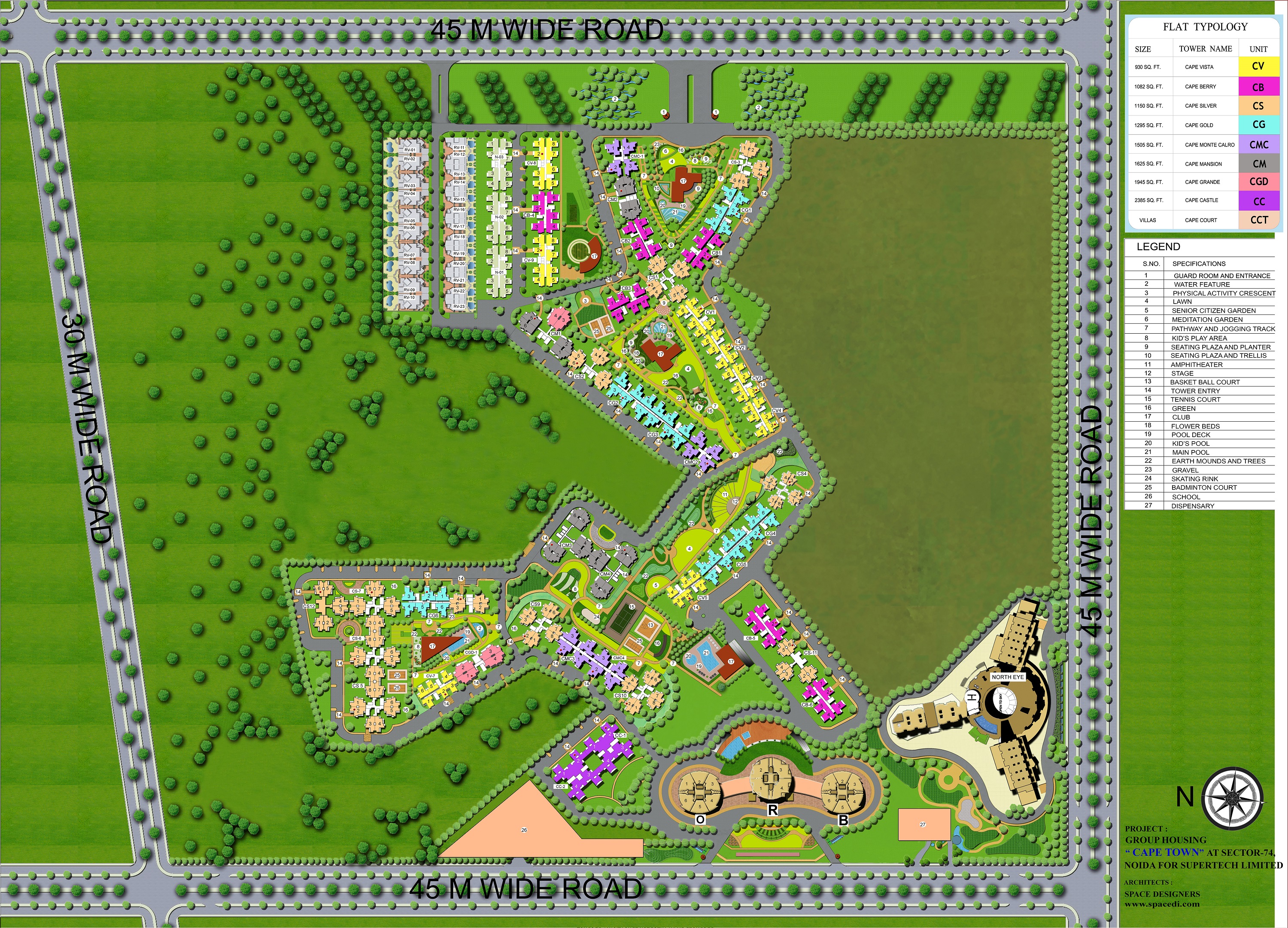 2 bhk Apartment available for sale in Supertech Capetowm Sector-74, Noida — Site plan