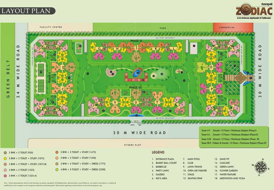 2 bhk Apartment available for sale in Amrapali Zodiac — Master plan